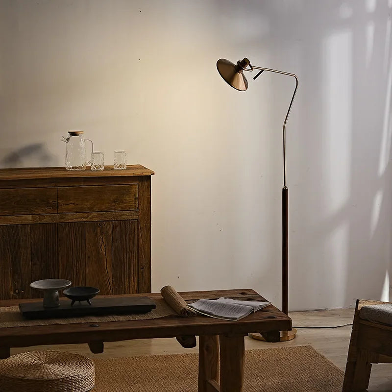 lampadaire moderne en bois massif pour décoration rétro à LED - vue 3 sur 8