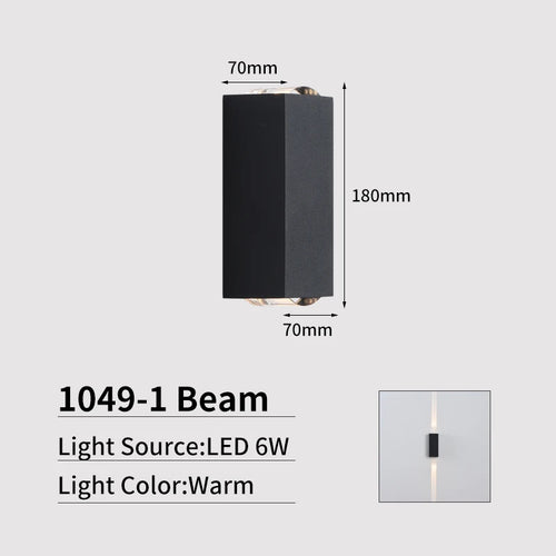 JoollySun applique murale LED lumières éclairage extérieur moderne décor à la maison luminaires pour balcon porche lampe étanche IP65 appliques murales