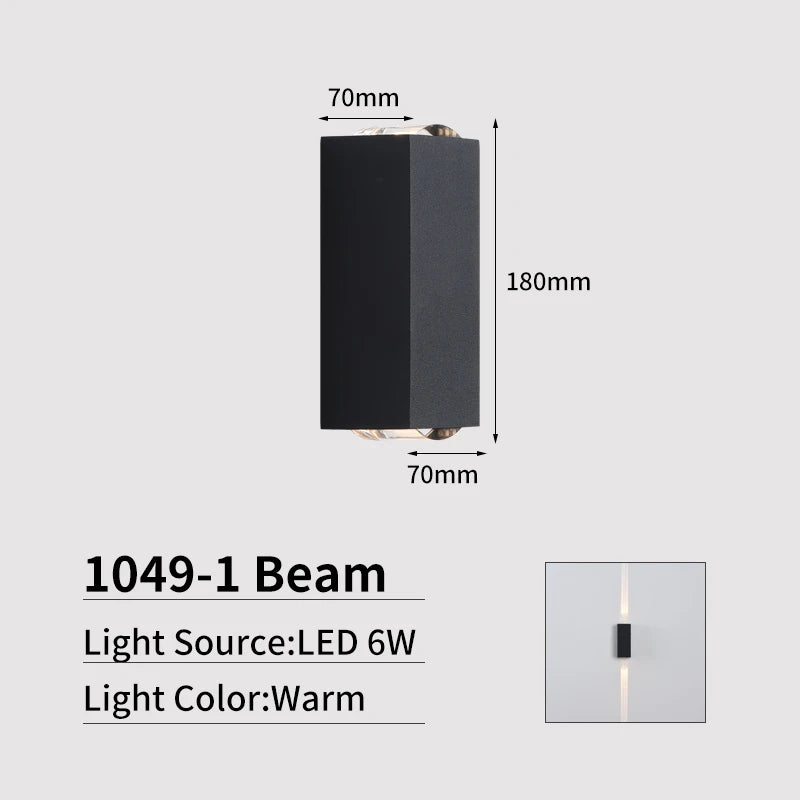 JoollySun applique murale LED lumières éclairage extérieur moderne décor à la maison luminaires pour balcon porche lampe étanche IP65 appliques murales