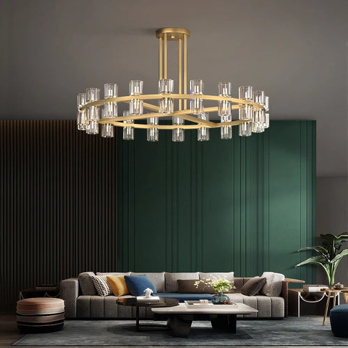 suspension classique en cristal noir et or design élégant - vue 5 sur 13
