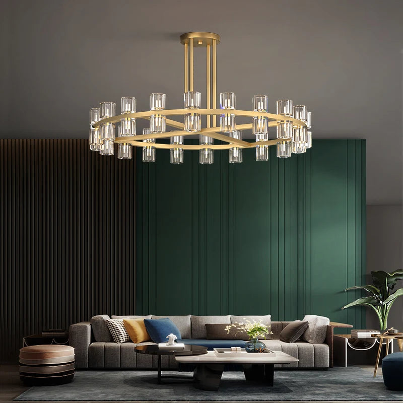 suspension classique en cristal noir et or design élégant - vue 4 sur 13