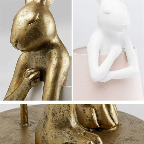 lampes de table lapin en résine décoration nordique créative - vue 5 sur 7