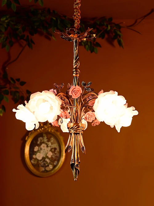 lustre moderne en cuivre pour éclairage artistique et luxueux - vue 4 sur 8