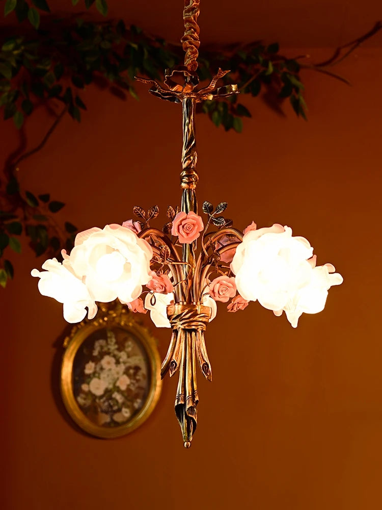 lustre moderne en cuivre pour éclairage artistique et luxueux - vue 3 sur 8
