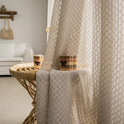 Voilage tulle moderne rayé pour salon chambre fenetre - vue 9 sur 9