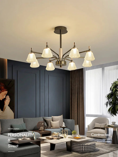 lustre moderne pour éclairage décoratif intérieur nordique - vue 5 sur 9