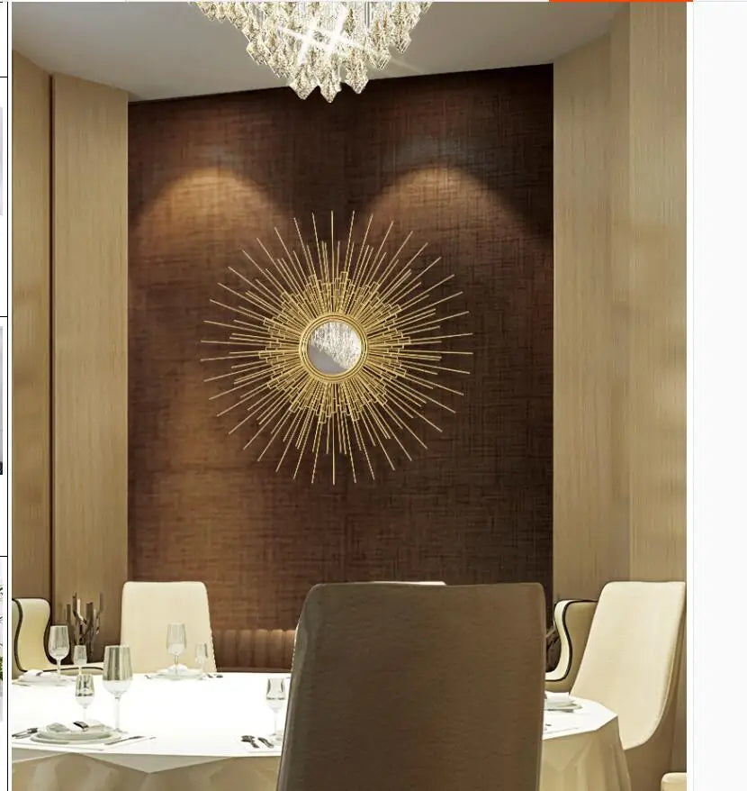 décoration murale en fer forgé avec miroir fleur décoratif - vue 4 sur 10