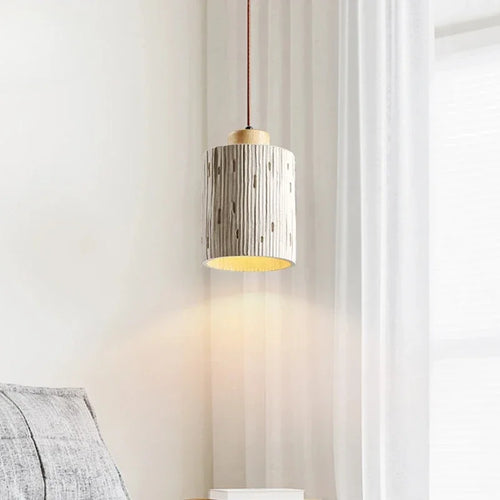 suspension à led en ciment style nordique moderne décor intérieur - vue 5 sur 7
