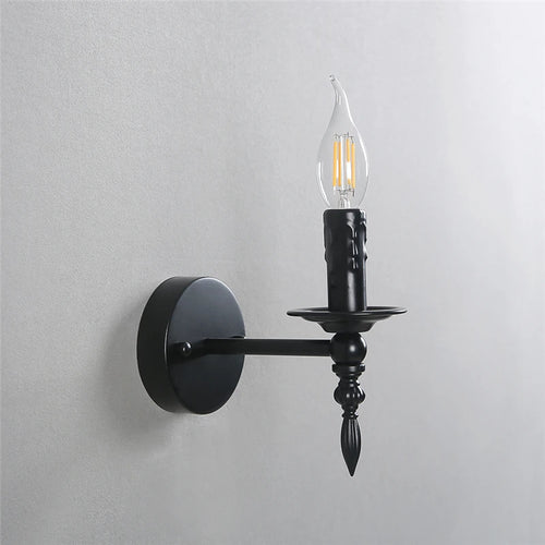applique murale vintage en fer noir à led rétro - vue 2 sur 12