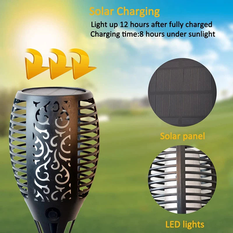 lampe torche solaire étanche pour jardin et extérieur - vue 3 sur 13