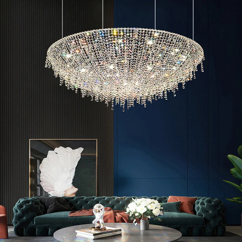 lustre en cristal rétro design luxueux pour décoration intérieure - vue 6 sur 12