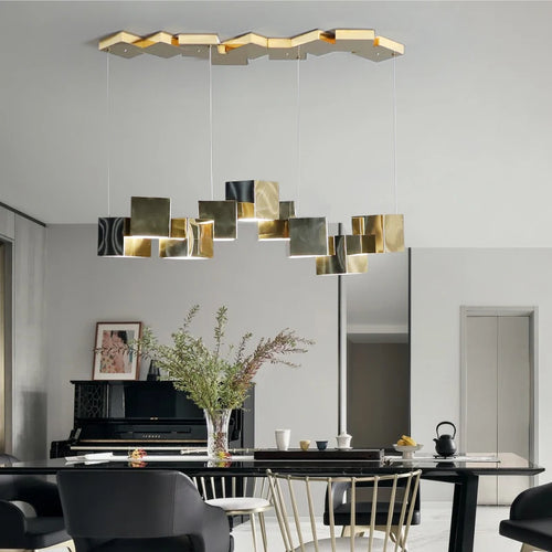 lustre acrylique cube nordique pour restaurant café hôtel - vue 3 sur 6