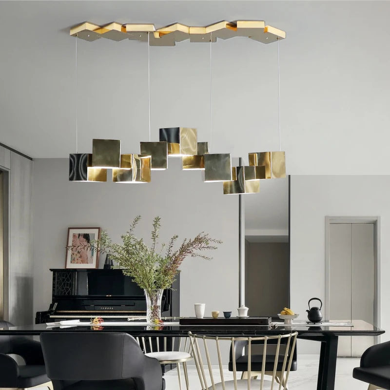 lustre acrylique cube nordique pour restaurant café hôtel - vue 2 sur 6