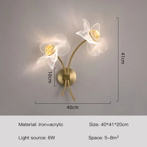 applique murale fleur pour éclairage doux et décoratif - vue 10 sur 16