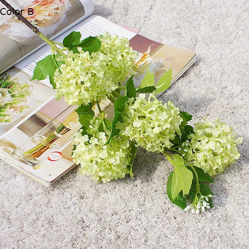 hortensia boule de neige luxe fleurs artificielles pour décoration intérieure - vue 6 sur 8