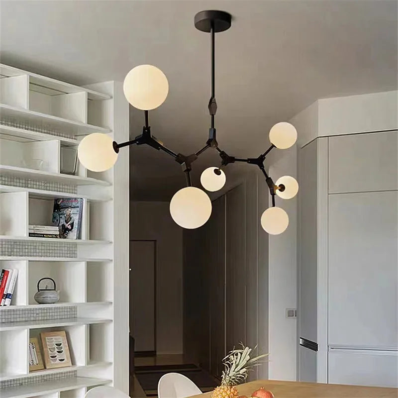 lustre nordique design en verre pour éclairage élégant - vue 4 sur 12