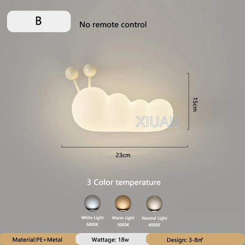 applique murale nordique led pour enfants motifs animaux lune soleil - vue 12 sur 13