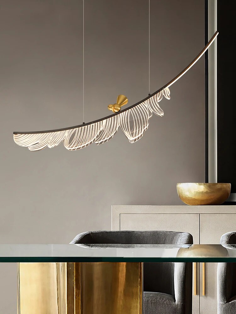 Lustre moderne en cuivre italien - vue 3 sur 9