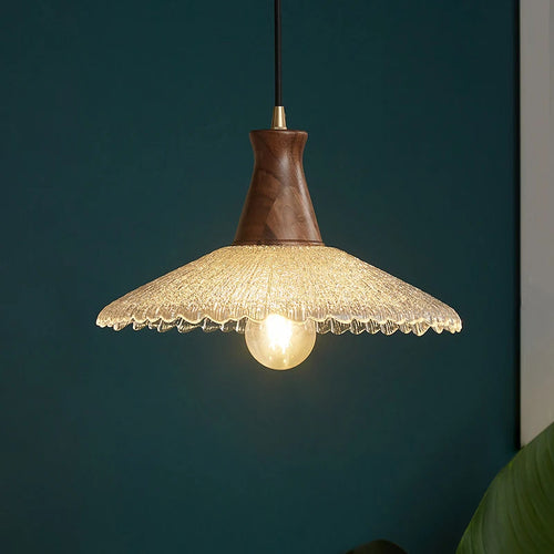 lustre suspension en laiton et verre pour décoration intérieure - vue 2 sur 8