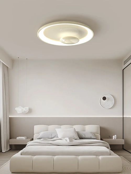 plafonnier led rond style crème variable avec télécommande - vue 4 sur 9