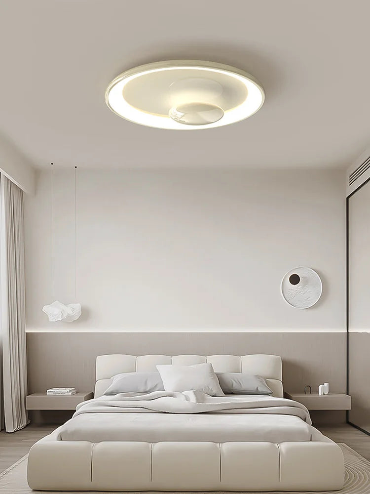 plafonnier led rond style crème variable avec télécommande - vue 4 sur 9