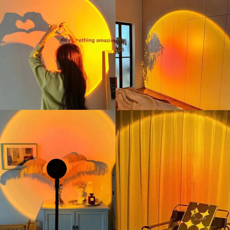 lampe led coucher de soleil veilleuse projecteur ambiance festive - vue 3 sur 9