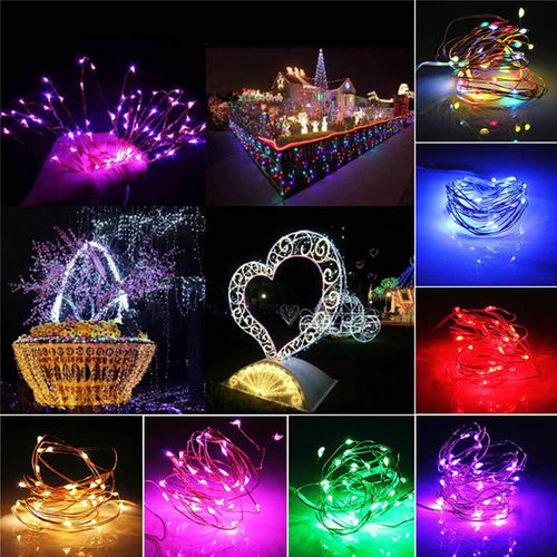 guirlande lumineuse led usb en cuivre argent pour décorations de fête - vue 6 sur 14