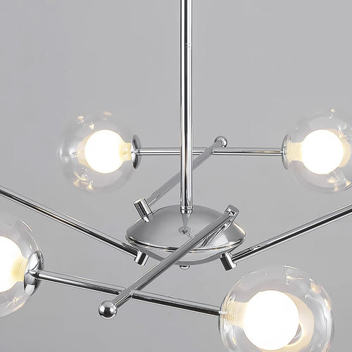 lustre en verre clair style bauhaus pour hôtel - vue 5 sur 9