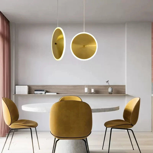 suspension LED ronde en métal design moderne fil réglable livraison artistique - vue 3 sur 12