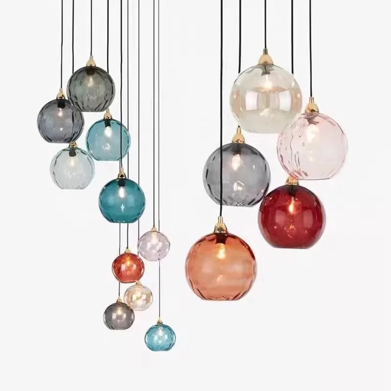 lustre en verre coloré lumineux pour restaurant - vue 5 sur 25