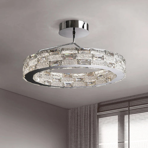 Plafonnier LED en cristal au design moderne - vue 3 sur 11
