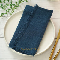 Serviette de table gaze coton lot 12 rustique