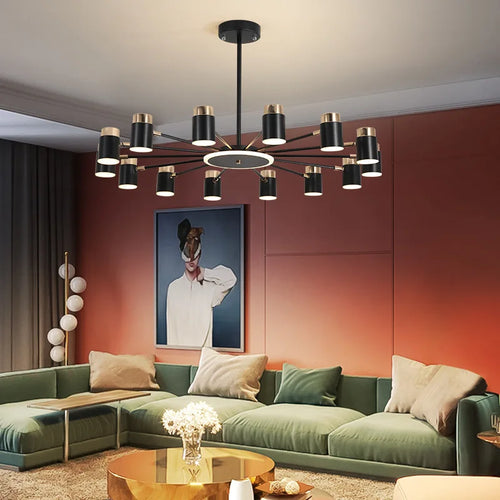 lustre led rotatif en métal avec 3 gradations suspendues - vue 3 sur 11