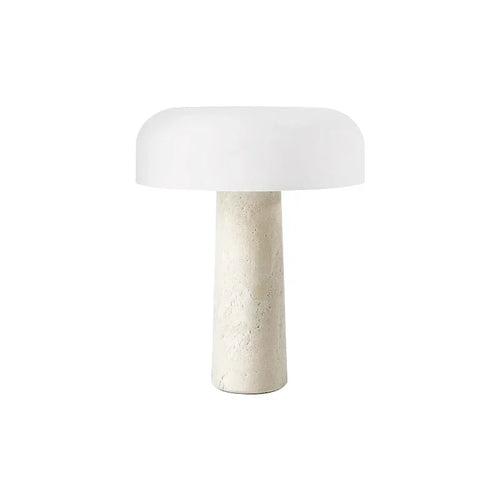 High Quality Cave Stone Desk Lamp White Glass Shade Table Light Fixture - vue 5 sur 7