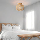 plafonnier en bambou tricoté à la main pour décoration créative