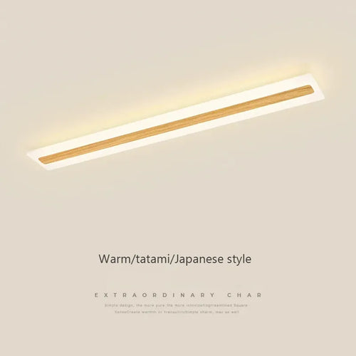 Plafonnier lumière led bois minimaliste déco entrée couloir vestiaire - vue 3 sur 16