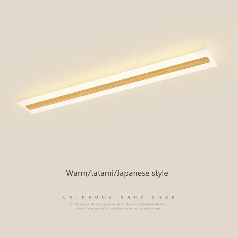 Plafonnier lumière led bois minimaliste déco entrée couloir vestiaire - vue 3 sur 16