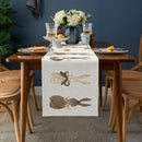 Chemin de table lin motifs lapin coeur paques