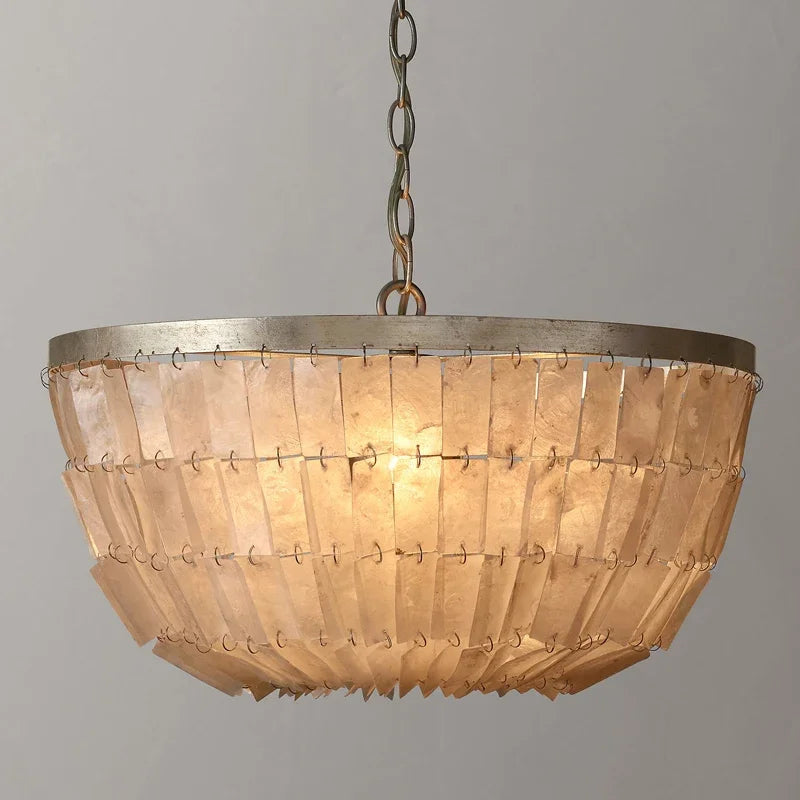 lustre rétro en coquillage pour décoration intérieure élégante - vue 4 sur 14