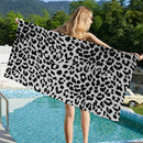 serviette de bain microfibre motif leopard vache enfant