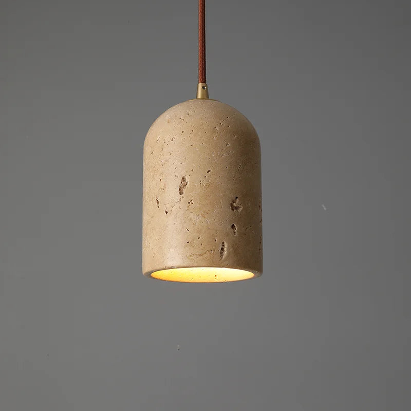 lustre suspendu led rétro avec pierre naturelle vintage