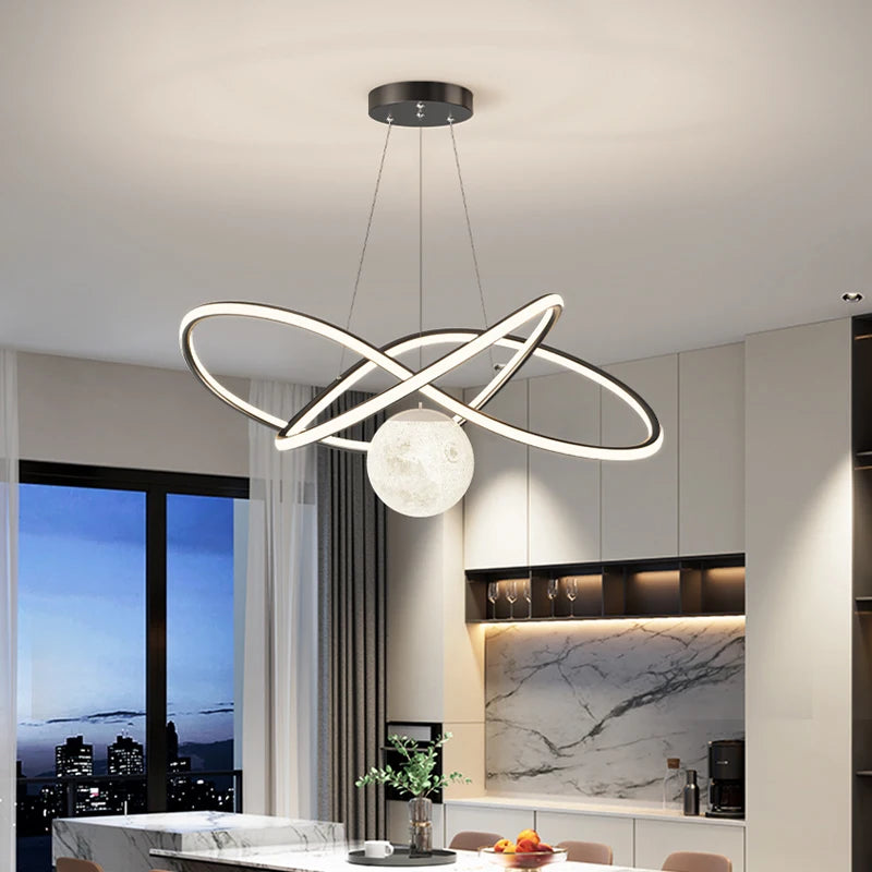 suspension moderne en aluminium pour décoration intérieure élégante - vue 3 sur 10