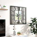 horloge murale de luxe en fer avec miroir décoratif