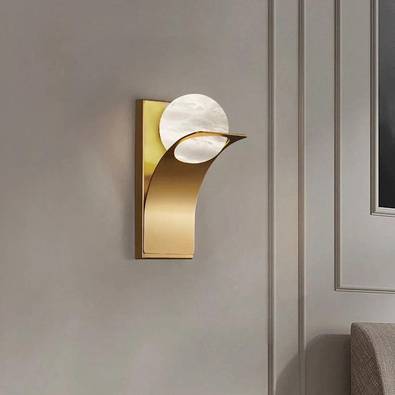 applique murale led en marbre naturel espagnol design moderne et luxueux - vue 3 sur 6