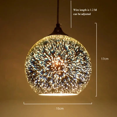 suspension en verre teinté en forme de feu d'artifice 3D - vue 11 sur 12