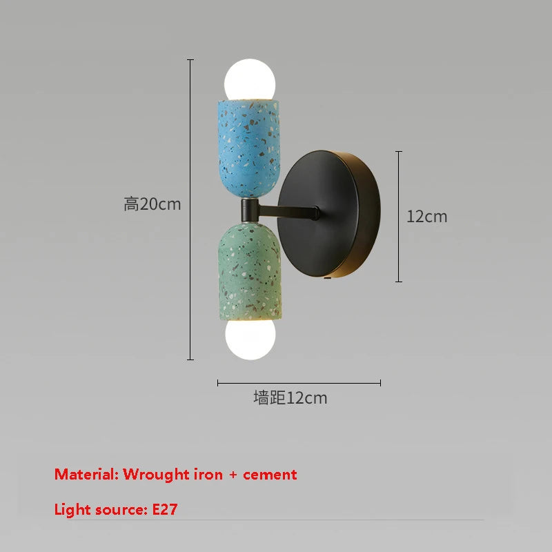 applique murale japonaise en ciment à double tête led - vue 8 sur 8