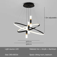 lustre rond moderne pour éclairage intérieur décoratif