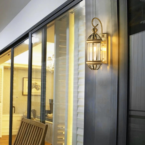 Applique extérieure Villa couloir or cuivre rétro luxe jardin extérieur mur jardin passerelle Simple balcon porte terrasse lampe - vue 5 sur 8