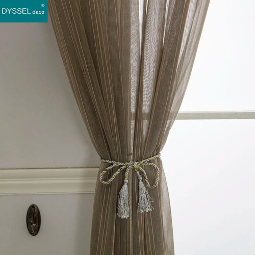 Voilage tulle rayures style moderne pour salon chambre - vue 5 sur 7