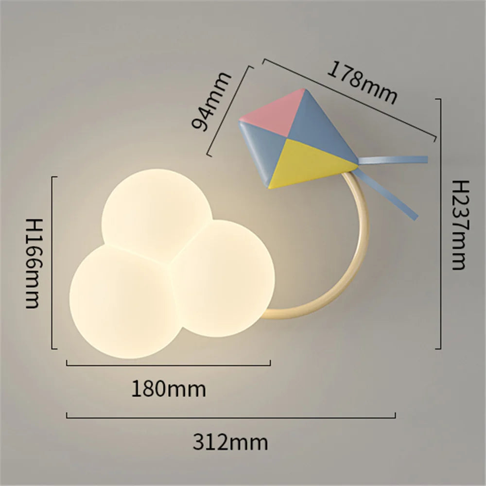 applique murale led avion pour enfants décorative et ludique - vue 8 sur 12